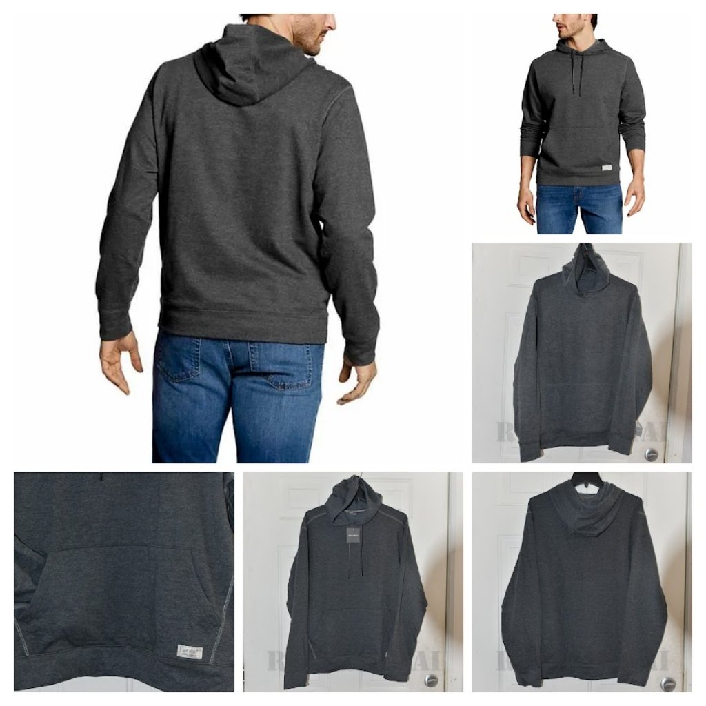 Gray Nwt Men’s Fleece Pullover Hoodie Eddie Bauer